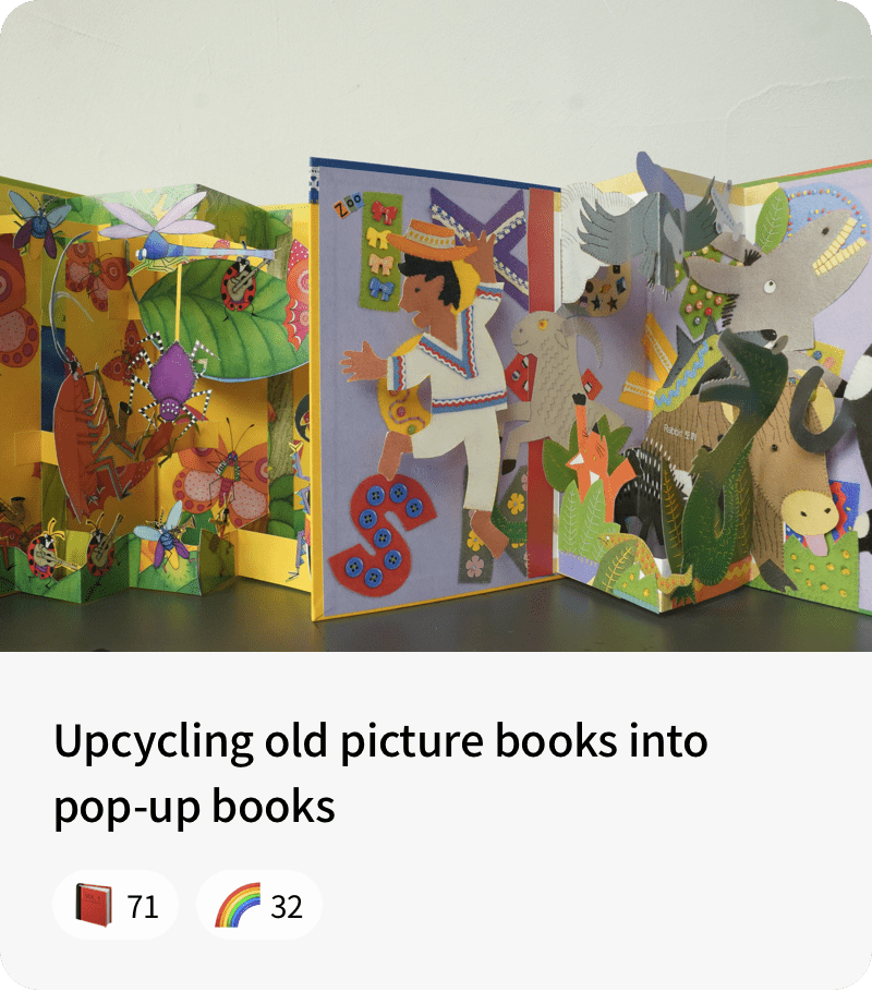 Upcycling old picture books into pop-up books